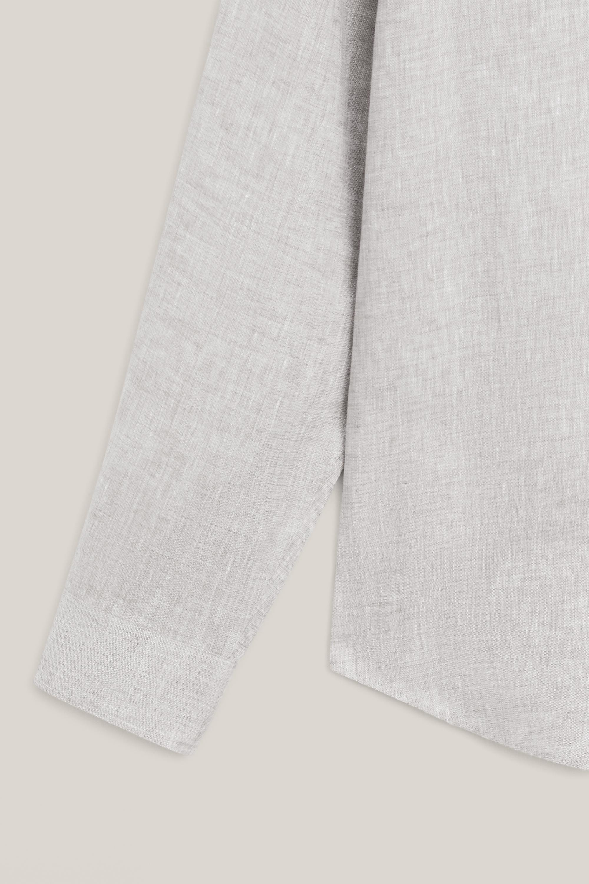 Relaxed fit 100% linen shirt with stand collar - LIMITED EDITION